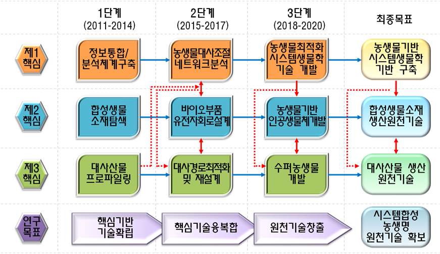 시스템합성농생명공학사업단의 단계별 목표