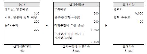 배추 가격 형성 과정 (3.3kg 특등품 기준)