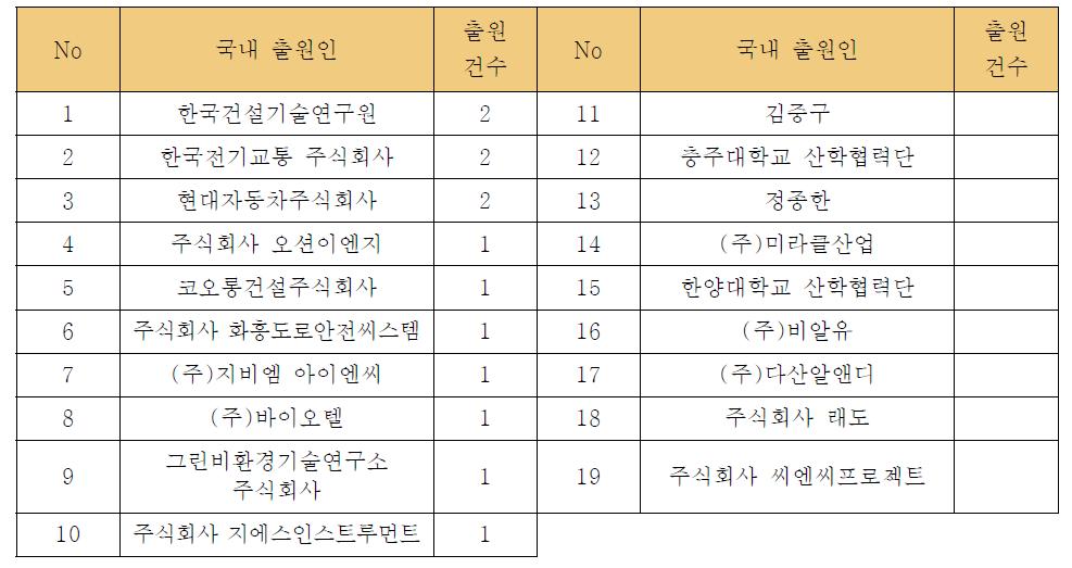 한국 국적 출원인 분석