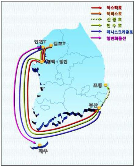 국내 연안화물선 운항계획