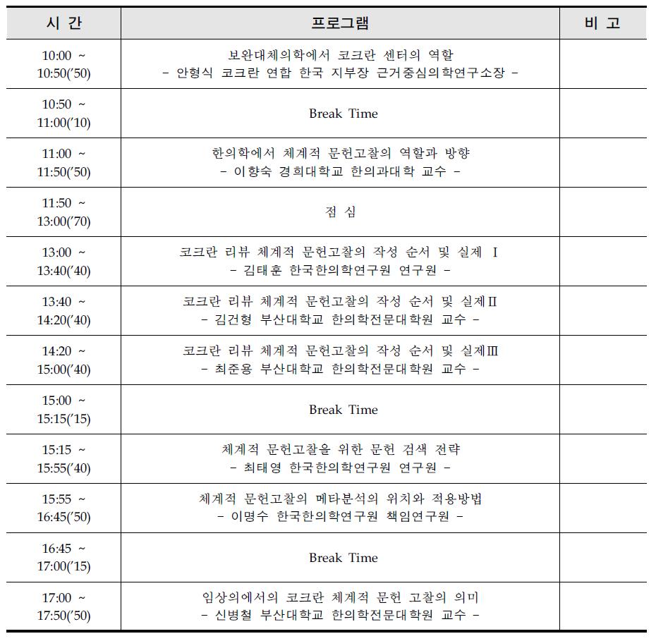 워크숍 프로그램