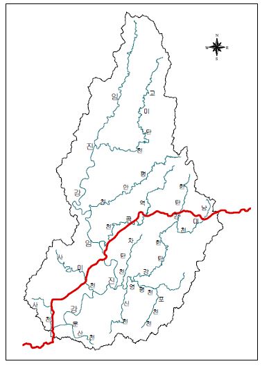 임진강 유역 수계도