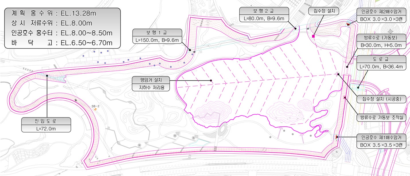 파주운정지구 인공호수 평면설계도