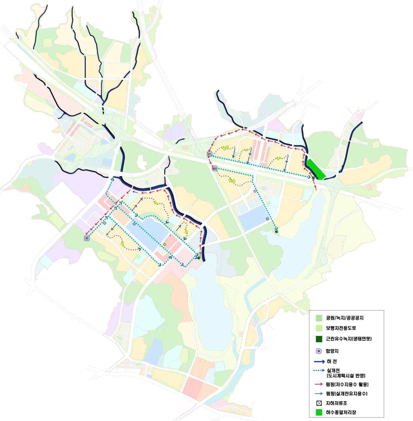 광교신도시 물순환망 계획도