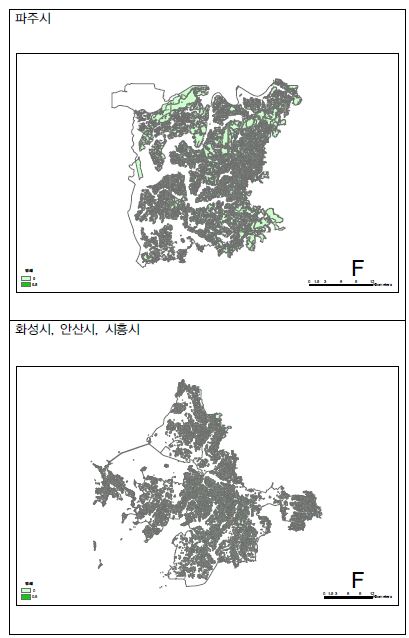 까막딱다구리의 흉고직경별 서식지적합성지수 분포도