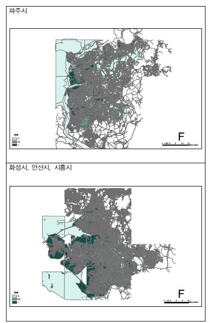 황조롱이의 토지유형별 서식지적합성지수 분포도