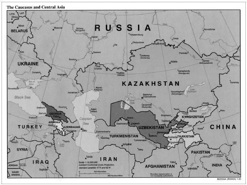 중앙아시아 지도
