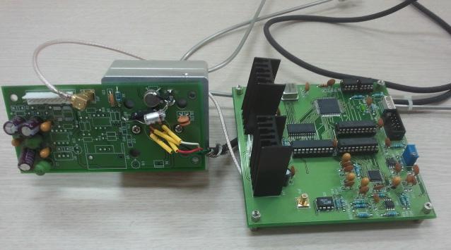 Prototype of chemiluminescence cell with circuit board