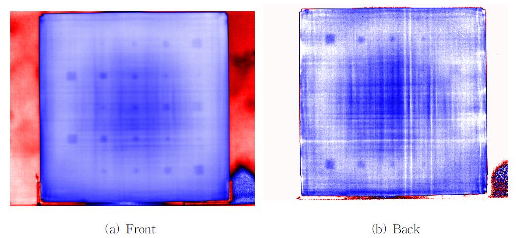 Lock in thermography image of Teflon Inclusion: CFRP 2 mm