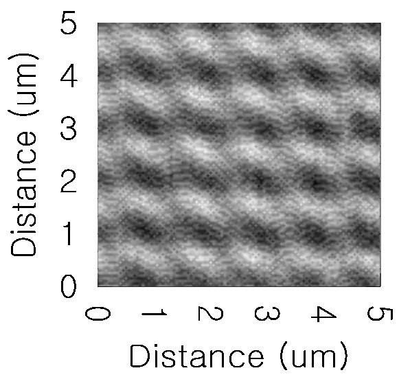 500 nm 원 패턴을 형성한 Si 기판의 TR-MOKE 현미경 이미지
