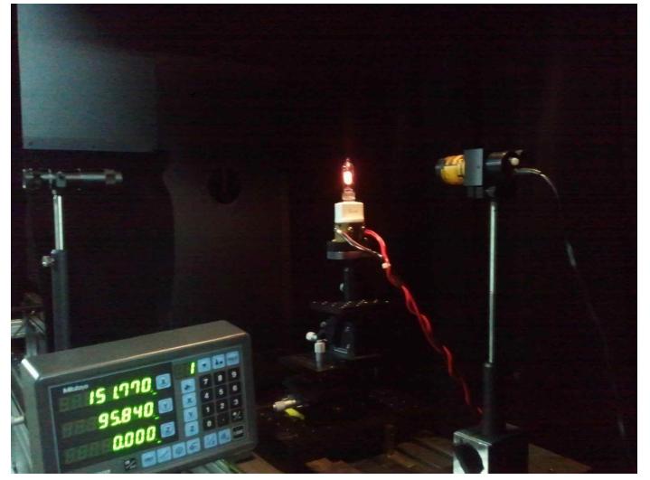 Photograph of display for electric ruler of the photometric bench.