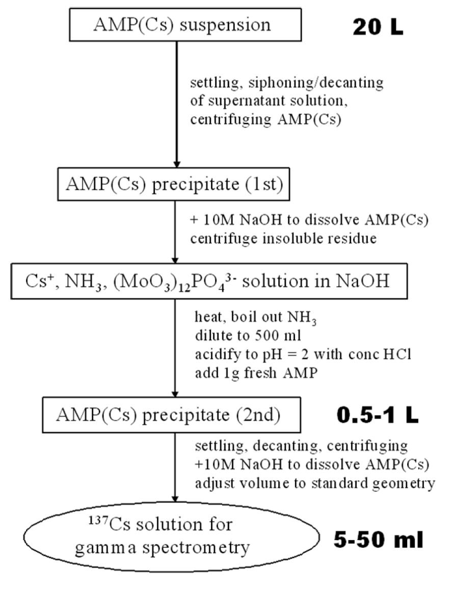 Cesium separation procedure from the rainwater