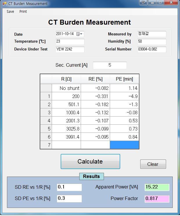 CT burden measurement program using visual basic