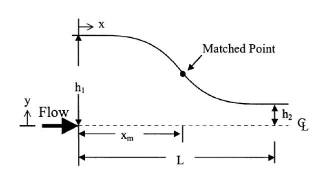 Schematic of the contraction(half plane).