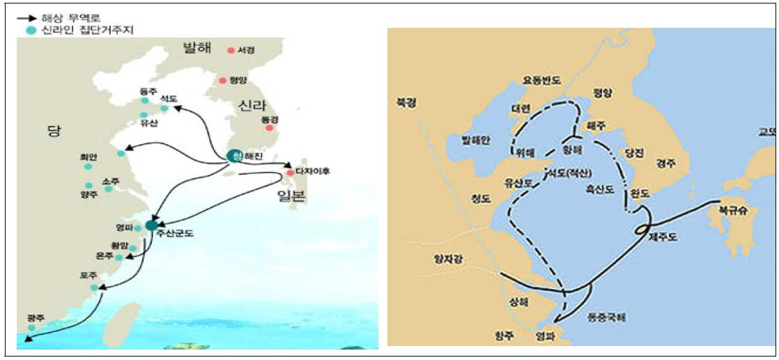 한?중?일 고대 주요 무역로