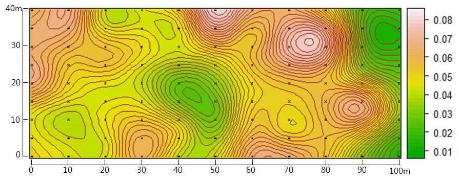 Using of block kriging soil Mn equvalnet distribution