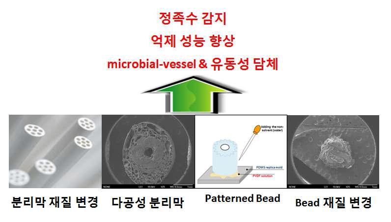 본 실험실에서 현재 개발 중에 있는 새로운 미생물용기 및 담체