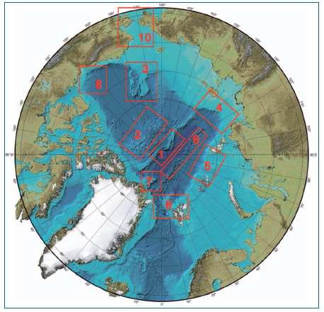 북극해에서 향후 시추를 추진하기 위한 핵심 해역(Stein, 2011).