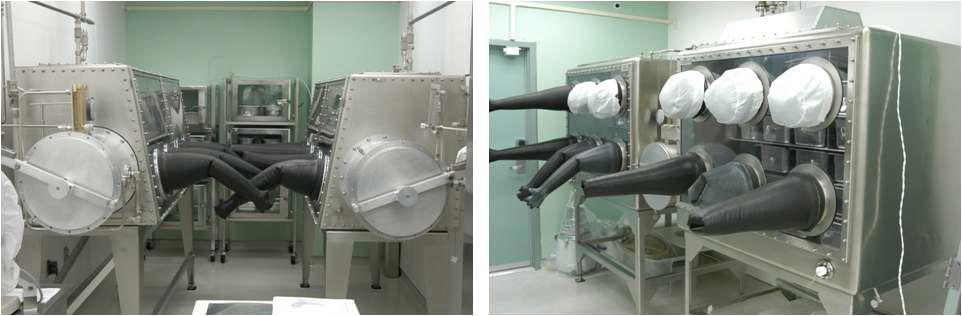미국 휴스톤 NASA Johnson Space Center의 청정실험동의 운석영구 보관을 위한 질소충진 글로브박스.