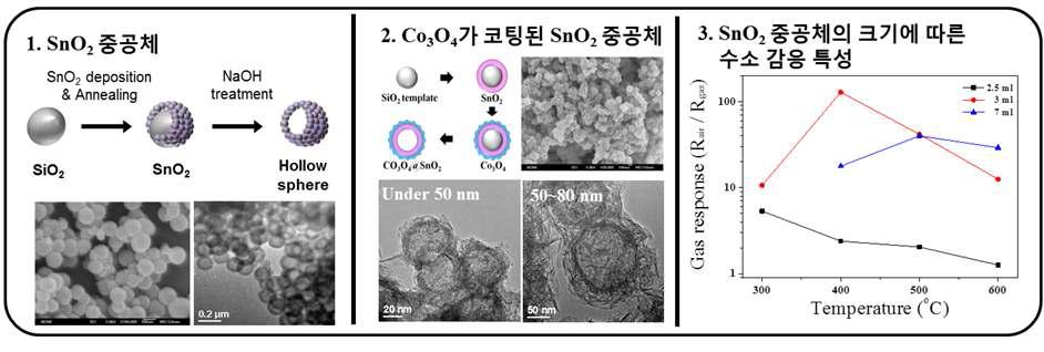 SnO2―Co3O4 이중 산화물 중공체의 구조와 가스 반응 특성 [preparing]