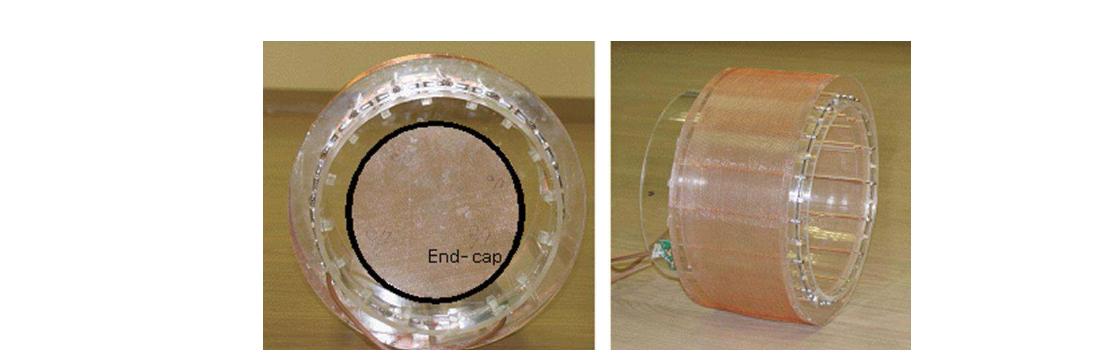 제작된 RF 코일 측면 사진 및 정면 사진