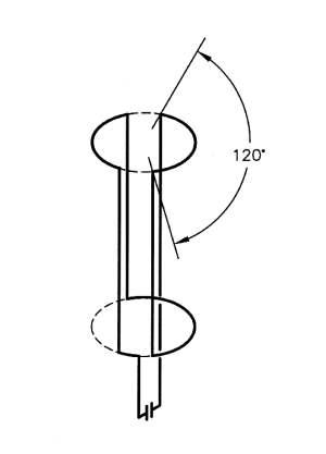 Saddle coil with window angle 120°