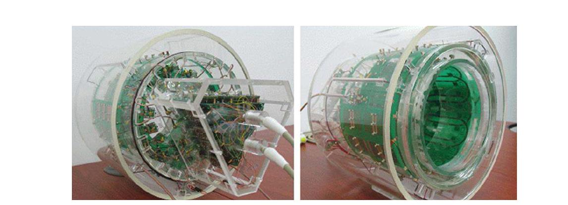 Dual Saddle Transmit-only Coil and 12 ch. Crown Coil