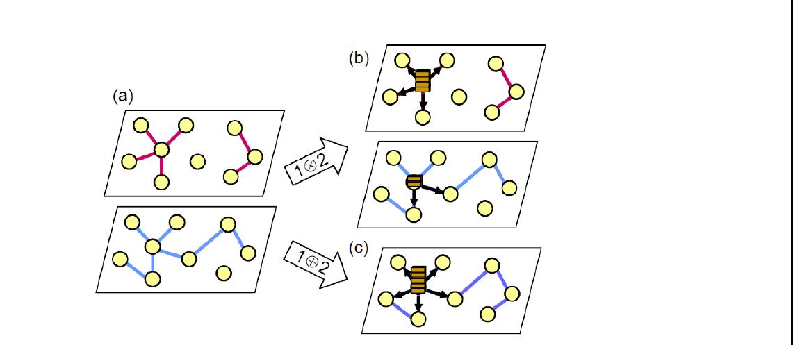 Multiplex network sandpile model의 모식도.