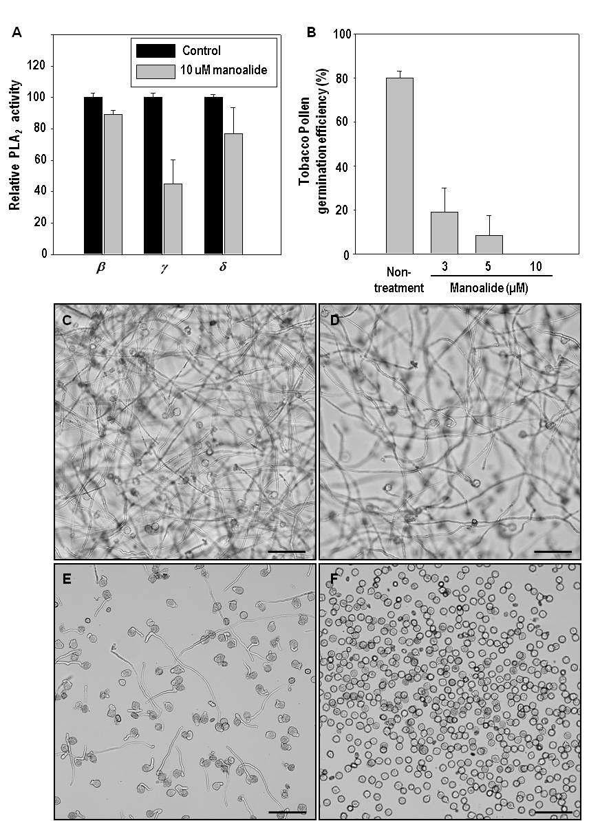 The Inhibition of Pollen Germination and Tube Growth by Manoalide.