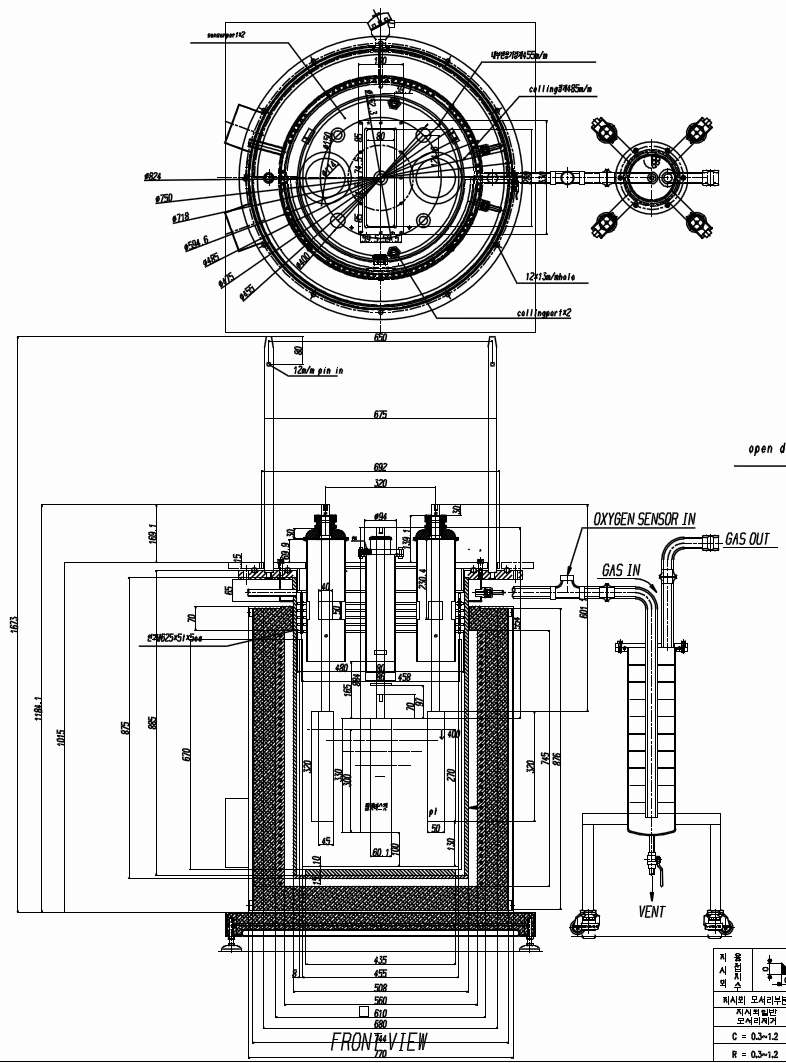 Fig. 3.1.6.2. CAD drawing of lab-scale electrolytic reduction system.