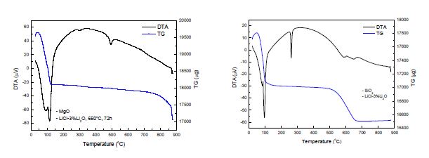 Fig. 3.2.1.16 DTA-TG curves of MgO and SiO2.