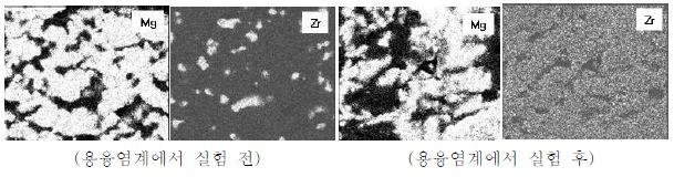 Fig. 3.2.1.22 Cross-sectional SEM image and the elemental distribution of MgO-ZrO2