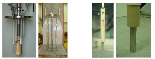 Fig. 3.1.2.6 Photographs of the platinum anodes for old and new electrolytic systems