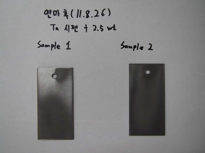 Fig. 3.5.7 Ta-2.5%W specimen before corrosion test.