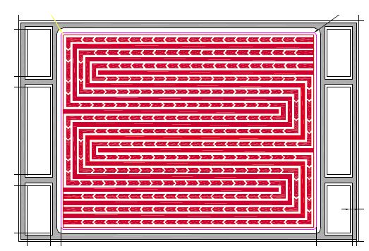 Fig. 3.2.3 Flow field of anode with 830cm2