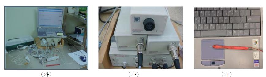 동물 실험 모델 장비 기구 (가) photography of experimental instrument (나) pressure channel (다) electrical stimulator
