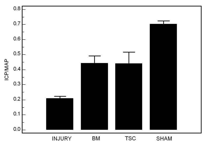 Mean arterial pressure (MAP), intracavernosal pressure (ICP) and ICP/MAP response