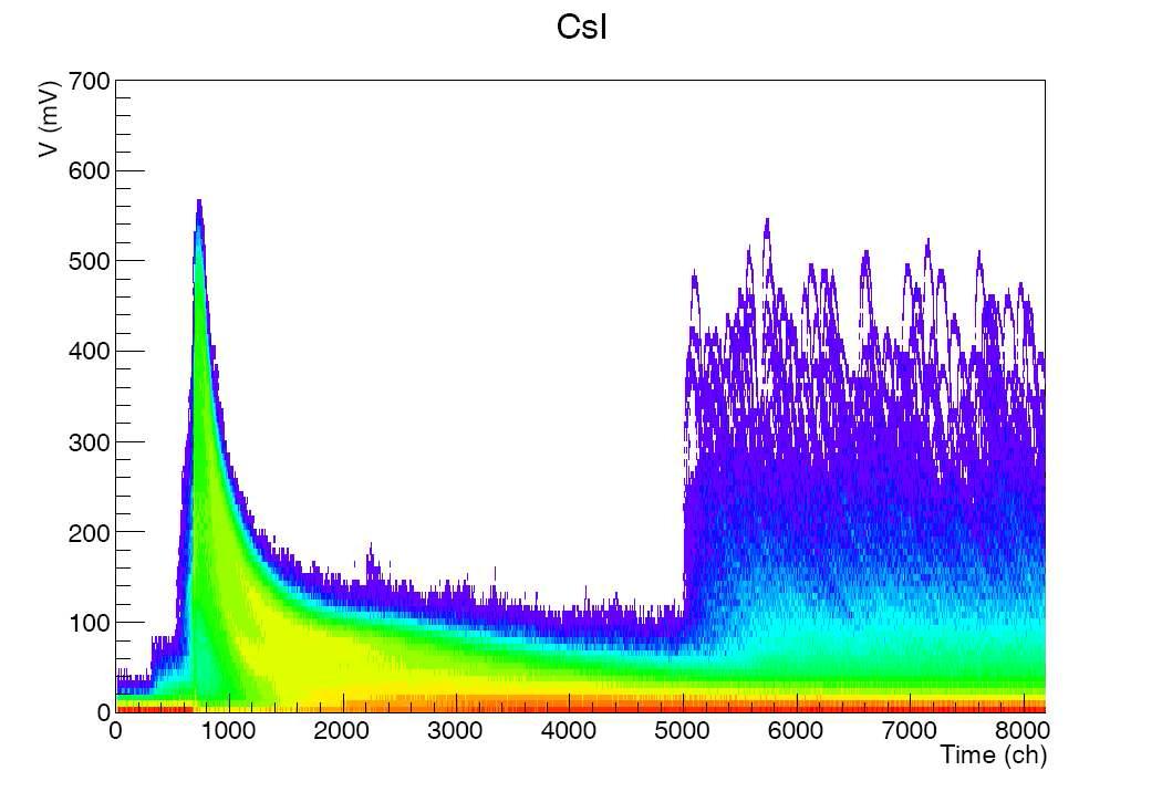 CsI’s signals by event selection