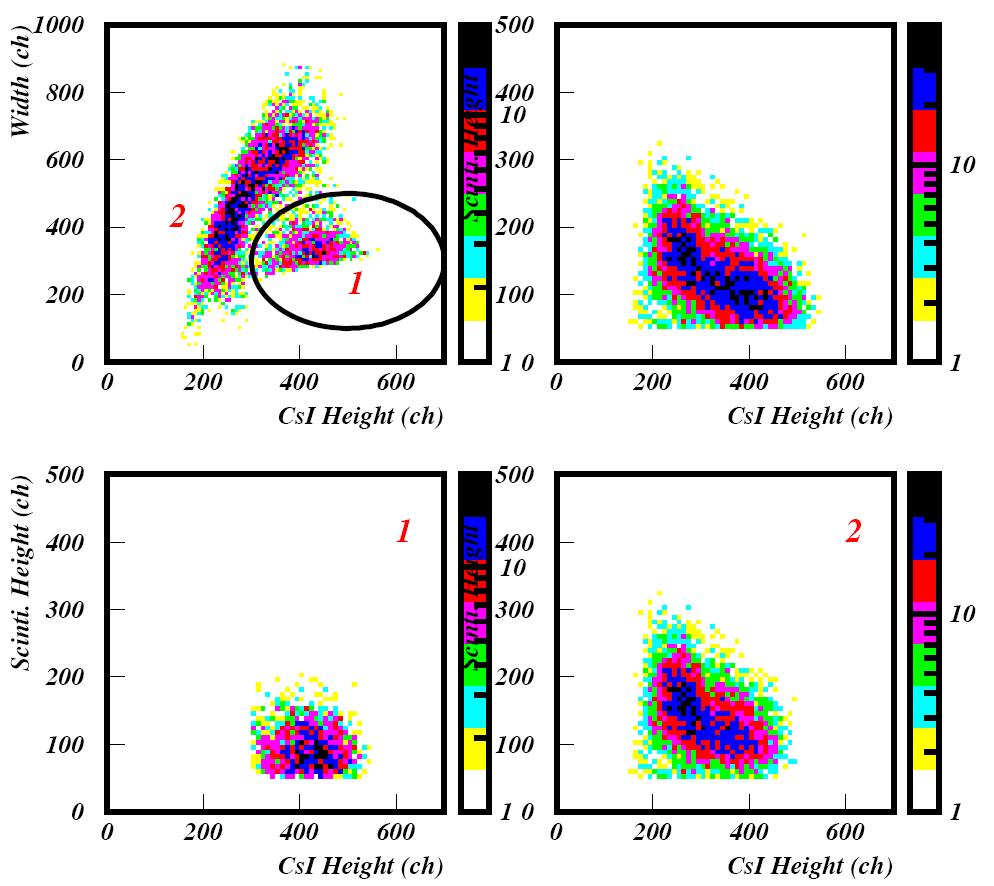 Pulse shape discrimination in 45MeV and coincidence