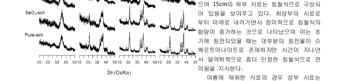 다른 산화음이온으로 치환된 슈베르트마나이트의 침철석순수여한름 에슈 베채르취