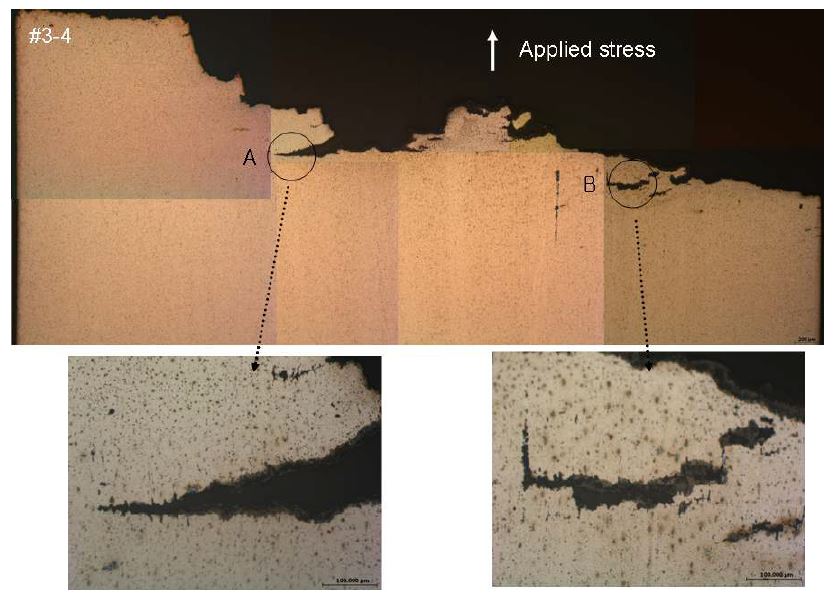 Fig. 2.4.7. Optical microstructure of the MA 9Cr FMS ODS specimen creptat 700℃ under 100 MPa.