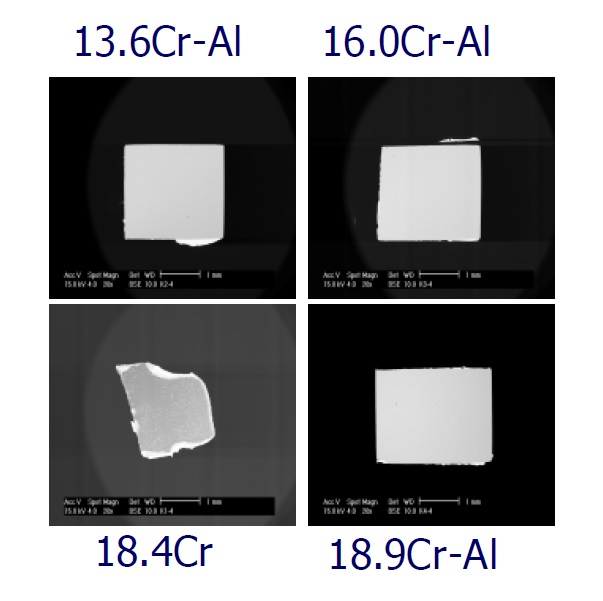 Fig. 6.1. The appearance of ODS steel specimens after corrosion test inLBE for 1x104 hr at 923K