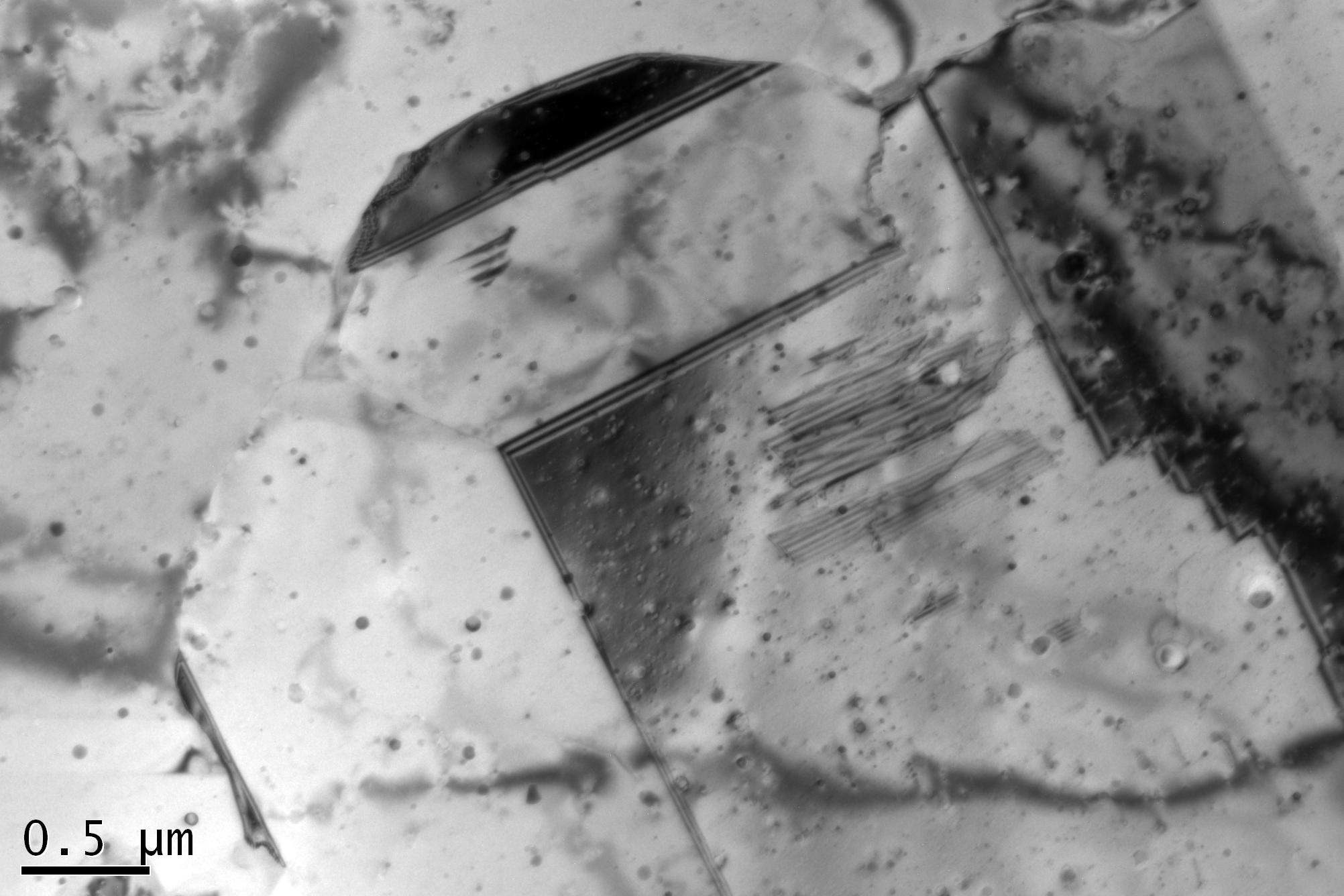 Fig. 2.2.6. TEM micrograph showing oxide dispersion in MA 316L ODSalloy.