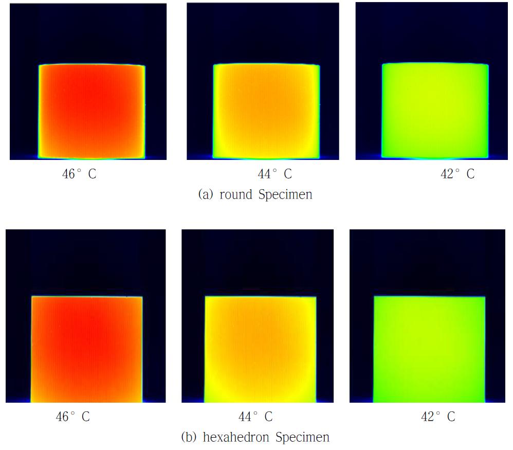 Infrared thermography of each Specimen