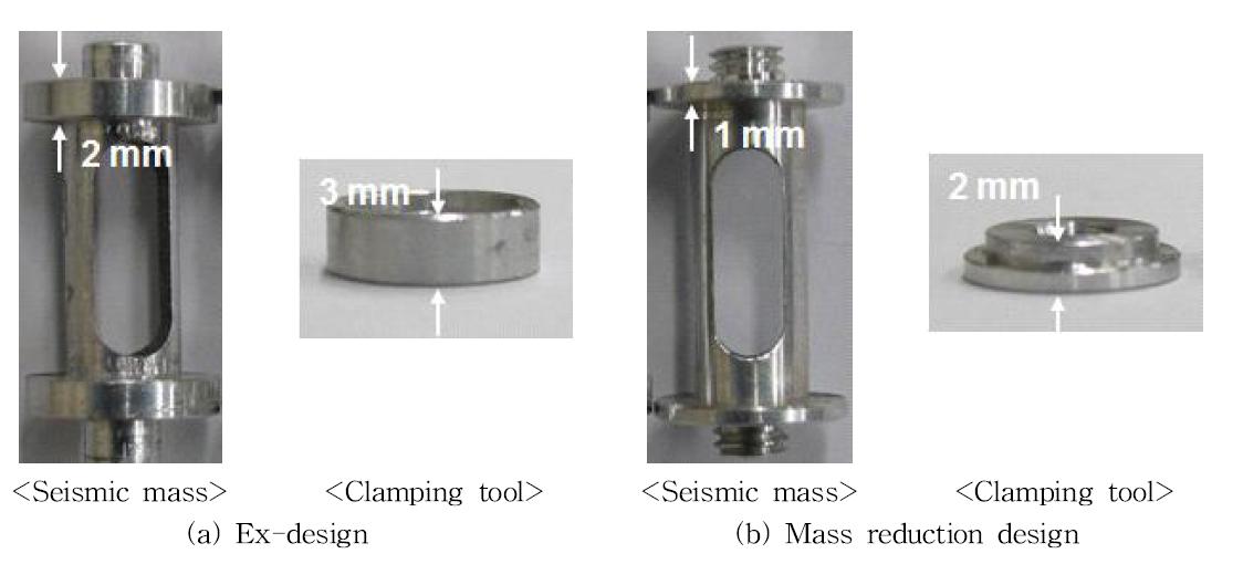 Seismic mass and clamping tool of fiber optic accelerometer