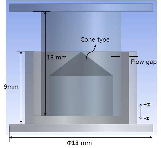 Dimension and analysis condition of air damper structure