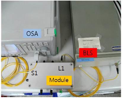 Experimental setup for the first test of performance of CWDM