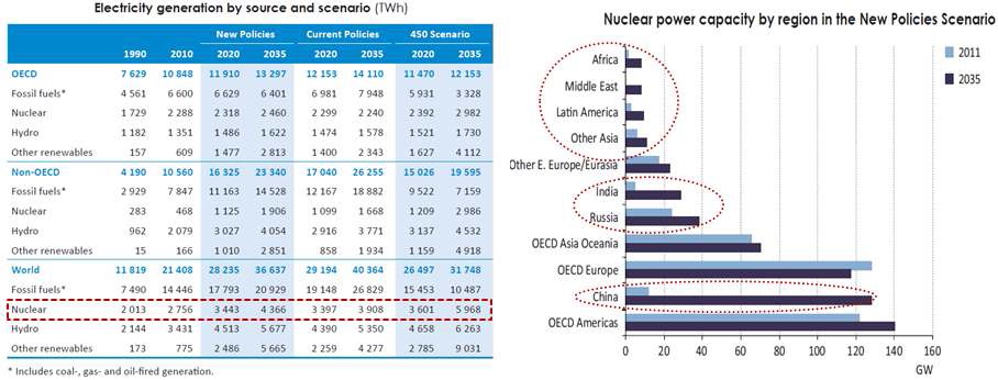 국제에너지기구(IEA)의 원전 규모 전망