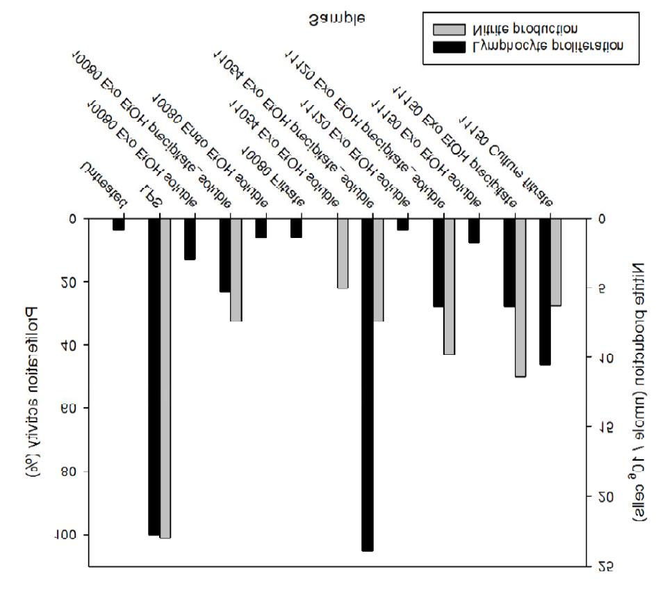 The effect of crude polysaccharide isolated from Pholiota nameko 10080, Inonotusradiatus 11054, Ganoderma lucidum 11120, and Amillaria mellea 11150 on the nitrate evolution of RAW264.7 cells and on the proliferation of splenic cells.