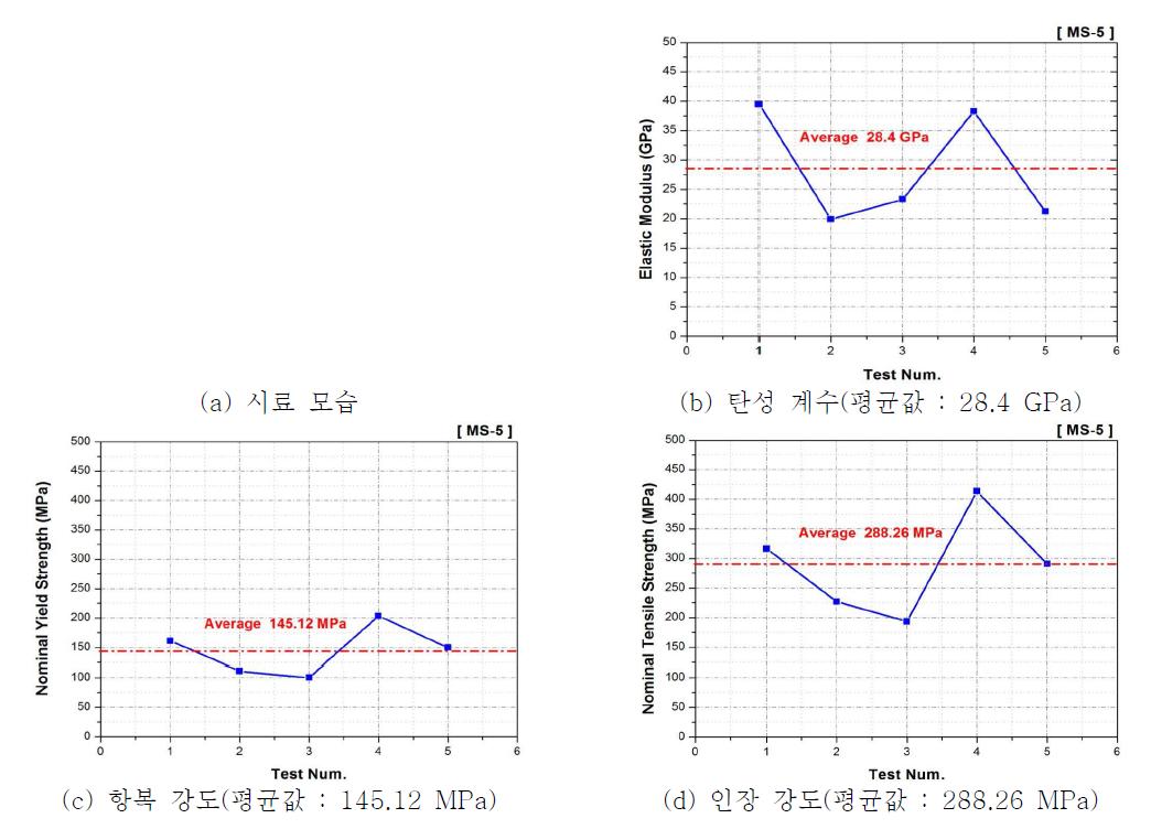 ‘MS-5(남, 65세)’ 기계적 물성 시험 결과